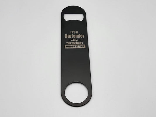 Engraved Bartender's 7" Bar Key (Bottle Opener) image 1