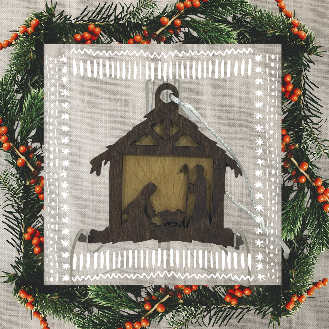 Manger Scene Christmas Ornament image 0