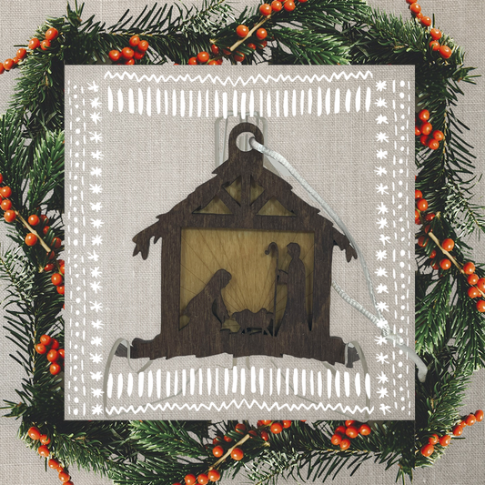 Manger Scene Christmas Ornament image 0