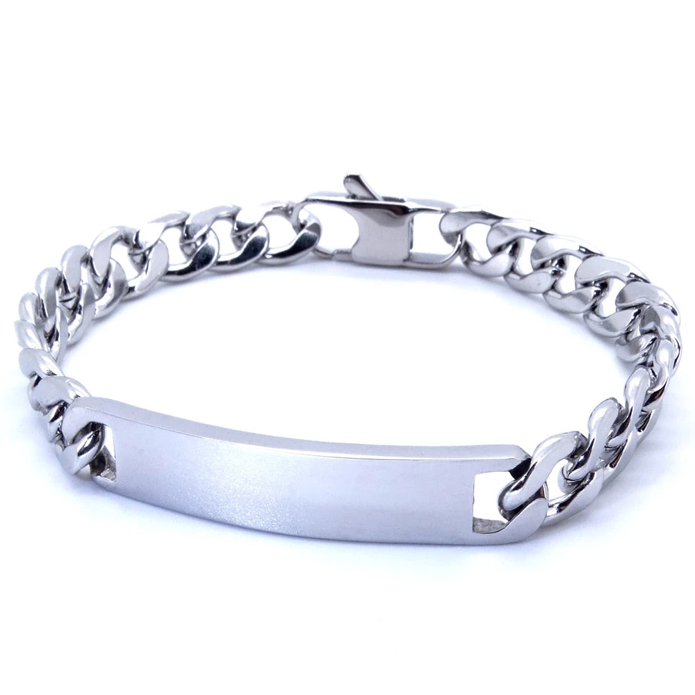 Personalized Custom Engraved Stainless Steel ID Bracelet image 0