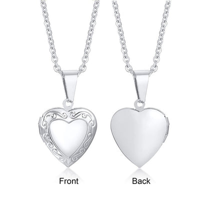 Personalized Custom Engraved Filigree Heart Locket Necklace image 0
